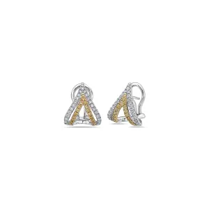 Diamond Double V Stud Earring